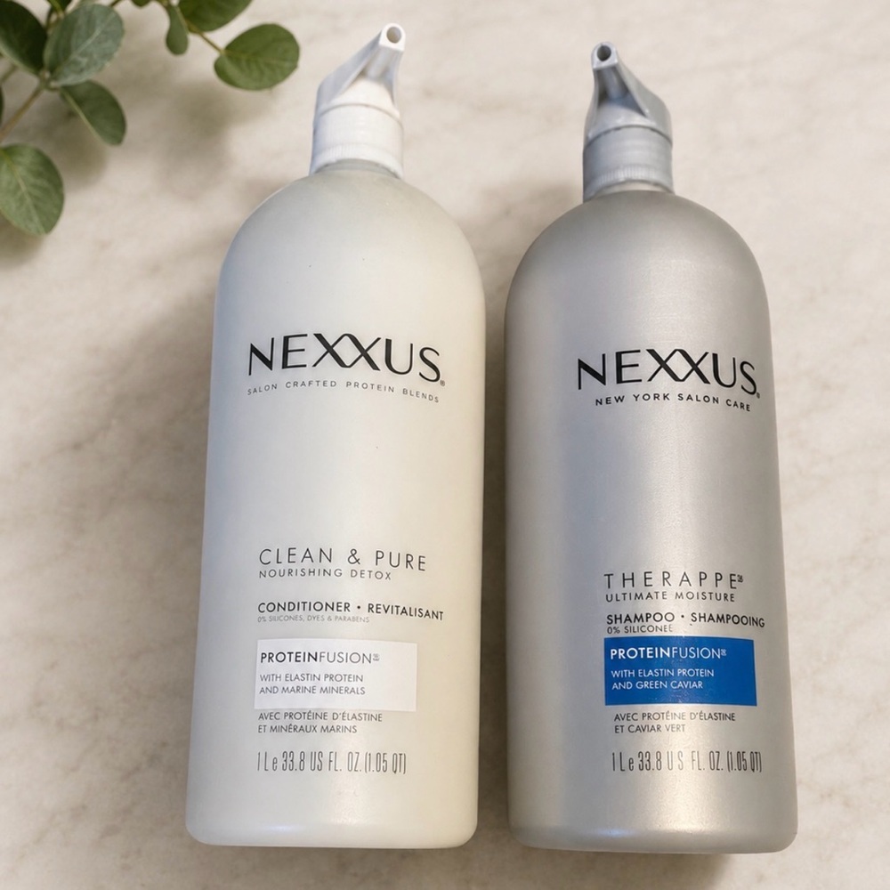 Nexxus Clean & Pure Conditioner - White | Nexxus Therappe Shampoo - Silver